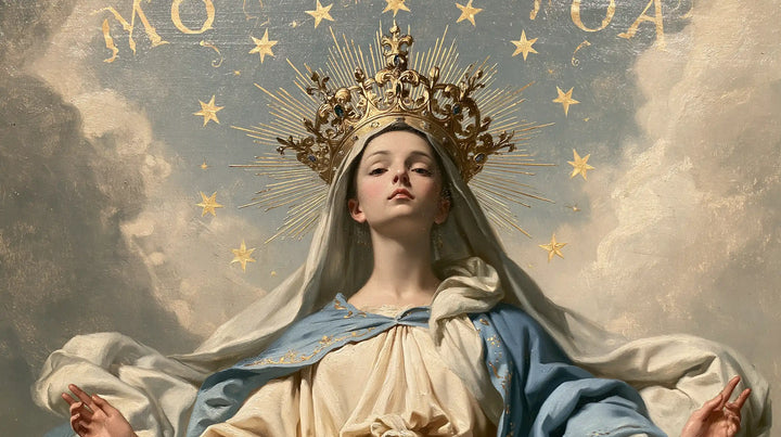 Mary, Queen of Heaven — The Peaceful Face Beneath Morning Stars