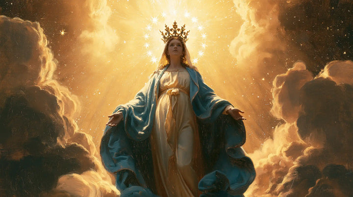 Mary, Queen of Heaven — The Deep Blue Mantle in Heaven’s Blaze