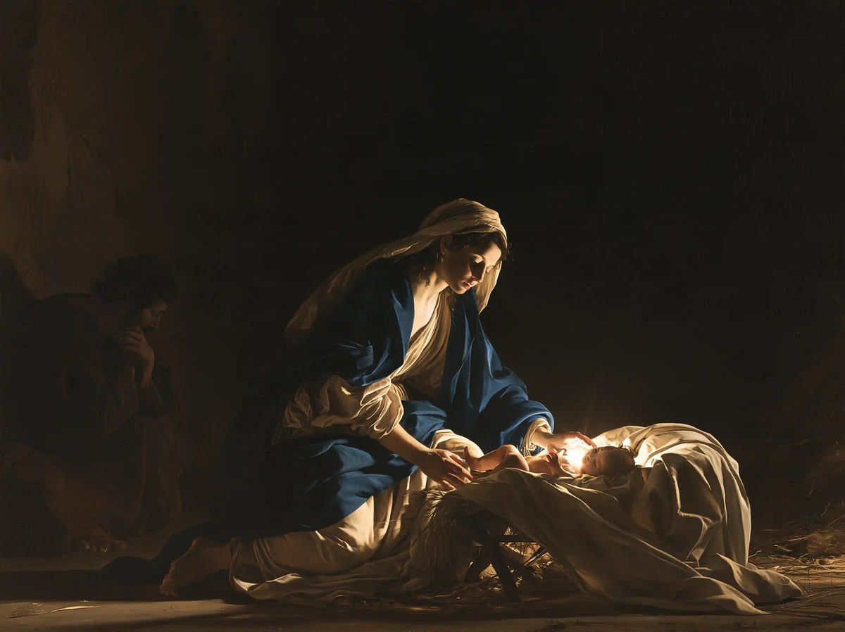 The Nativity — The Swaddling Beneath a Mother’s Hand