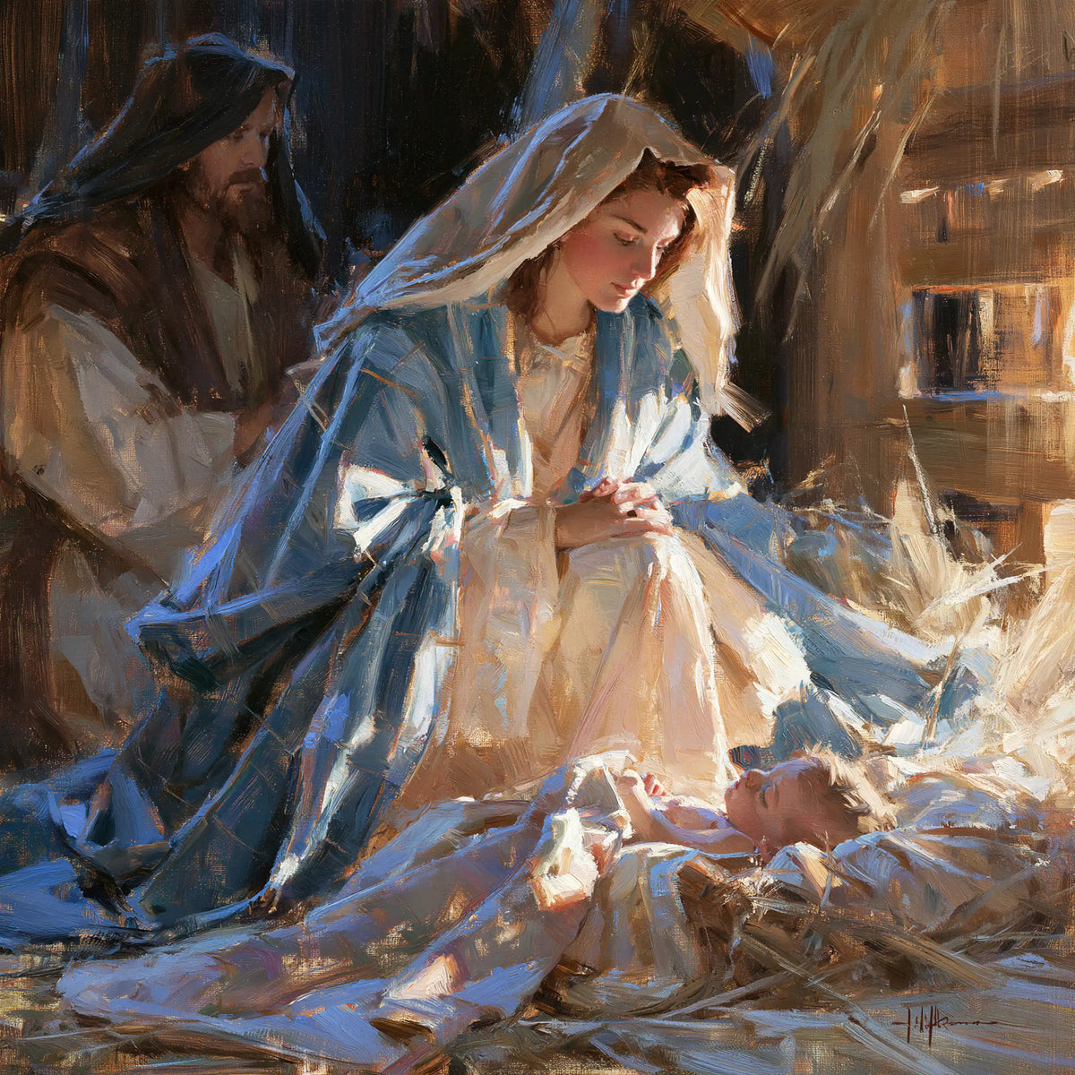 The Nativity — Reverence in Sapphire Gleams
