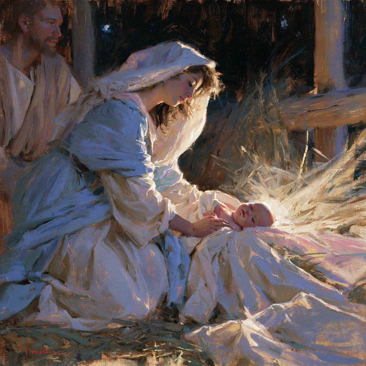 The Nativity — Tenderness in Mauve Folds