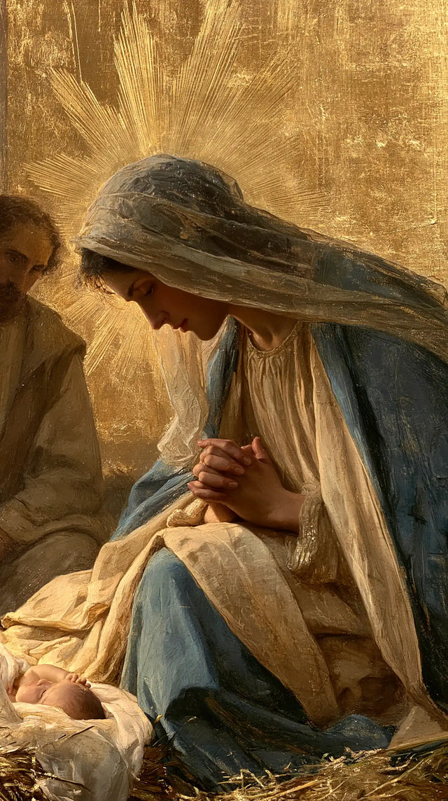 The Nativity — Reverence Beside the Azure Knee