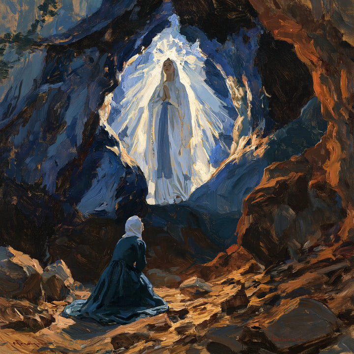 Our Lady of Lourdes with Saint Bernadette · Square no. 3