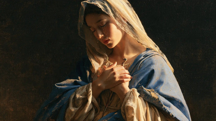 Our Lady of Sorrows — The Clasped Heart in Tender Blue