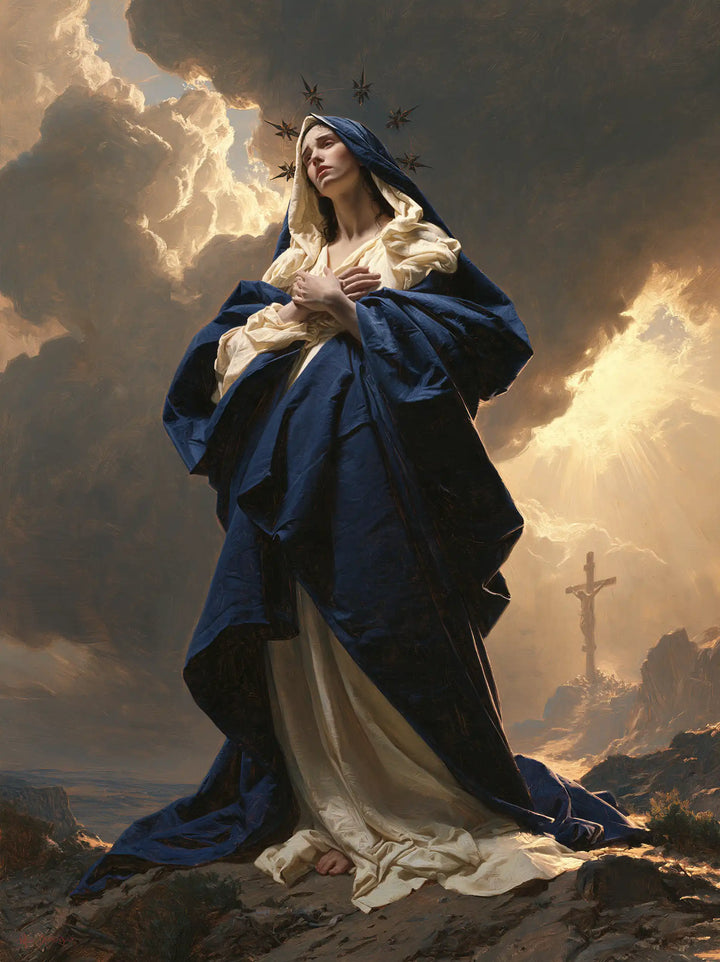 Our Lady of Sorrows — The Vigil in the Folds of Deep Blue