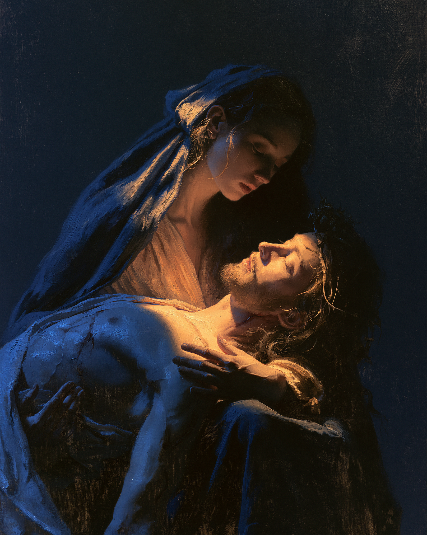 La Pietà - Light-dark midnight blue · Portrait n° 10