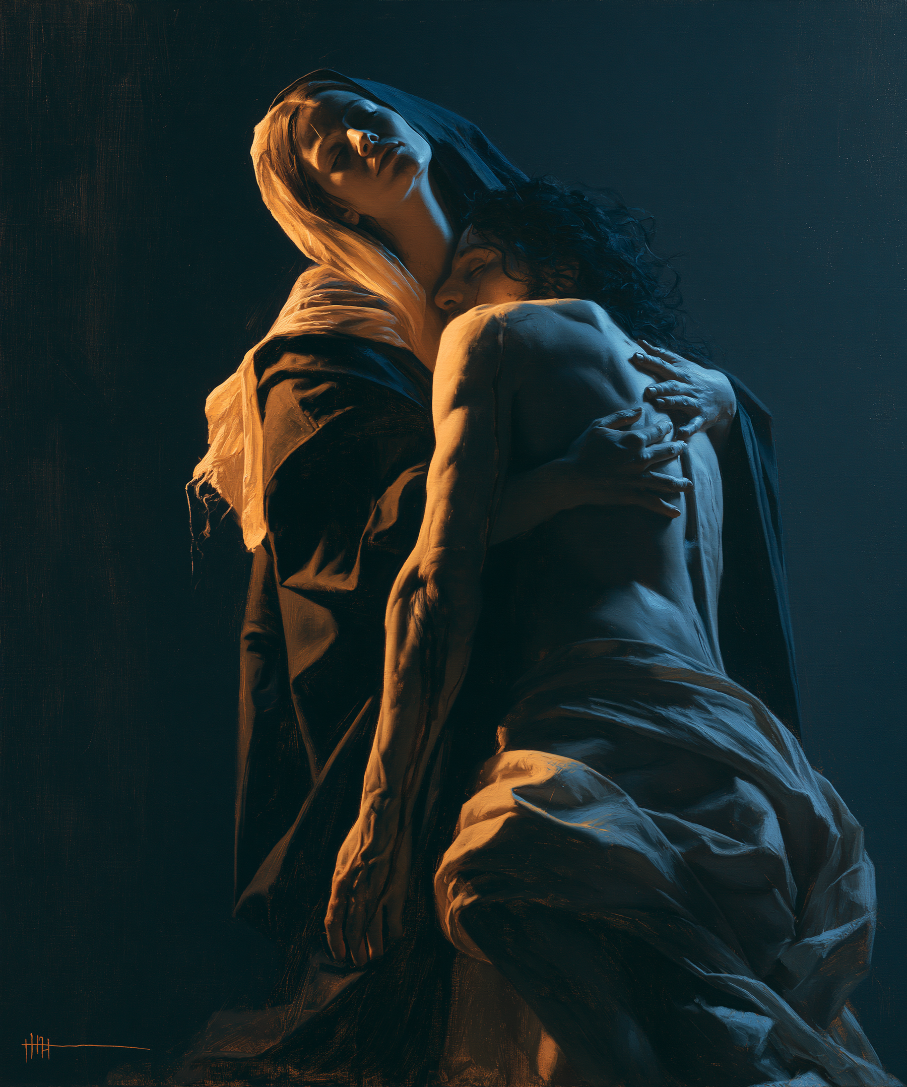 La Pietà - Light-dark midnight blue · Portrait n° 16