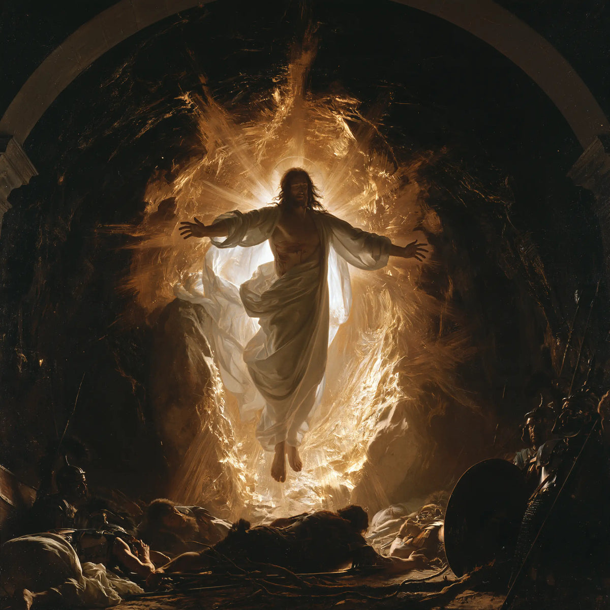 The Resurrection of Jesus Christ — Radiance beneath the Dark Vault