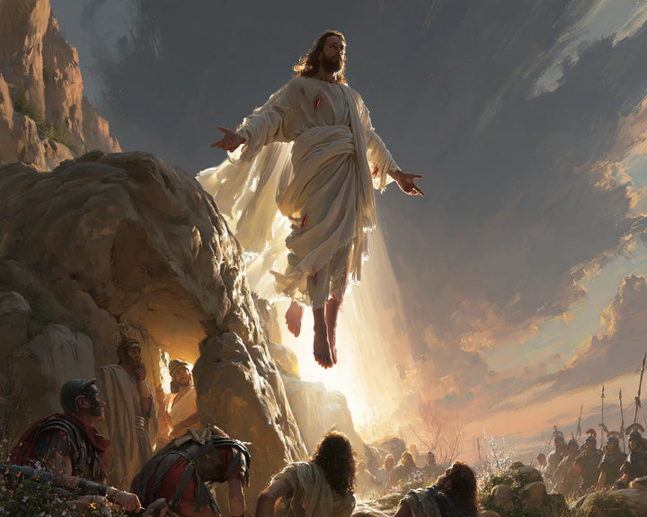 The Resurrection of Jesus Christ — The Living One above the Distant Crowd