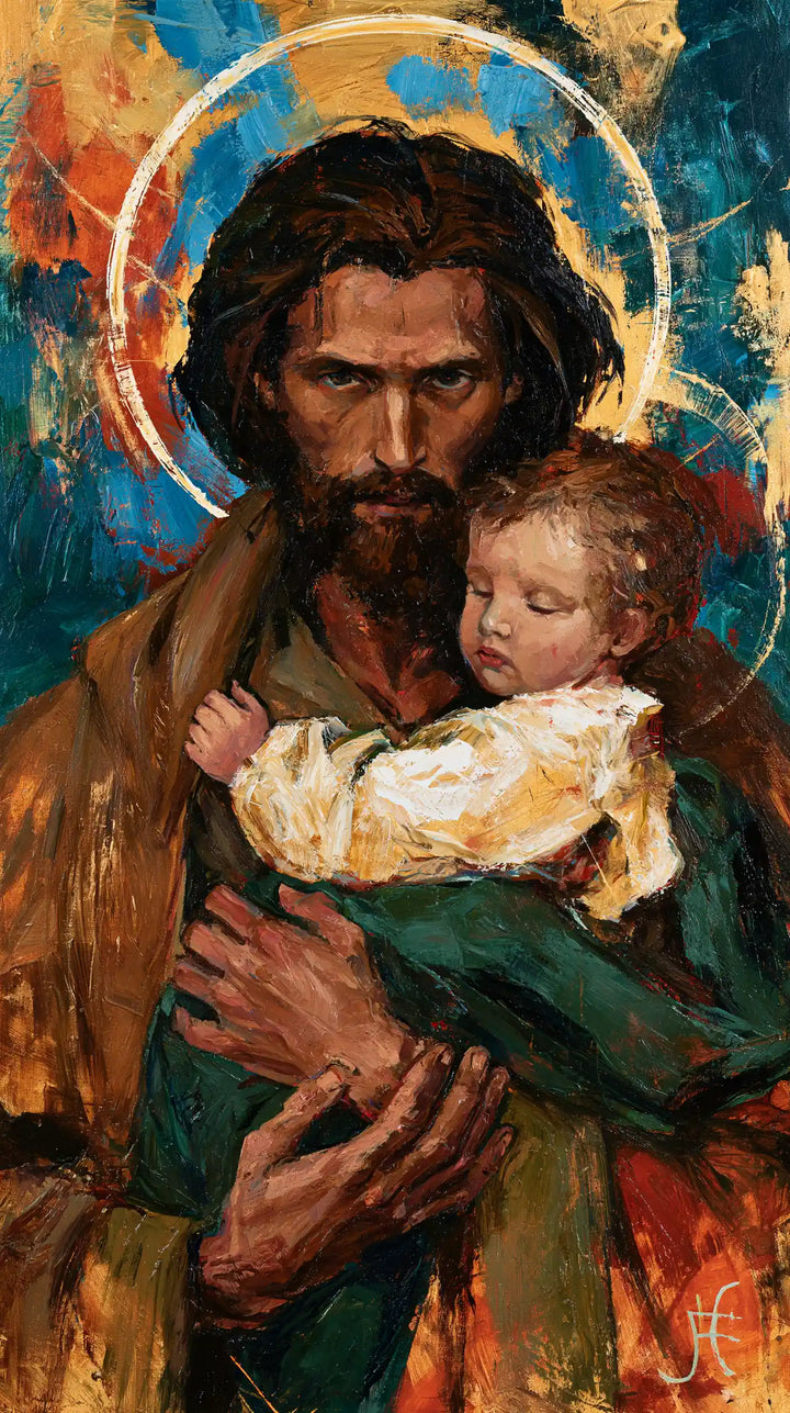 Saint Joseph with the Child Jesus – Expressionist · Portrait no. 2