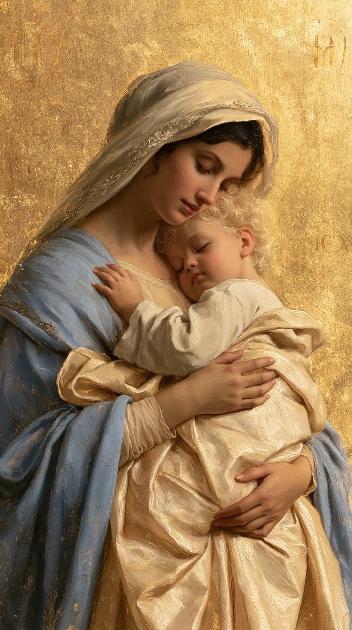 Virgin Mary and Child Jesus - Sacred Gold · Portrait n° 1