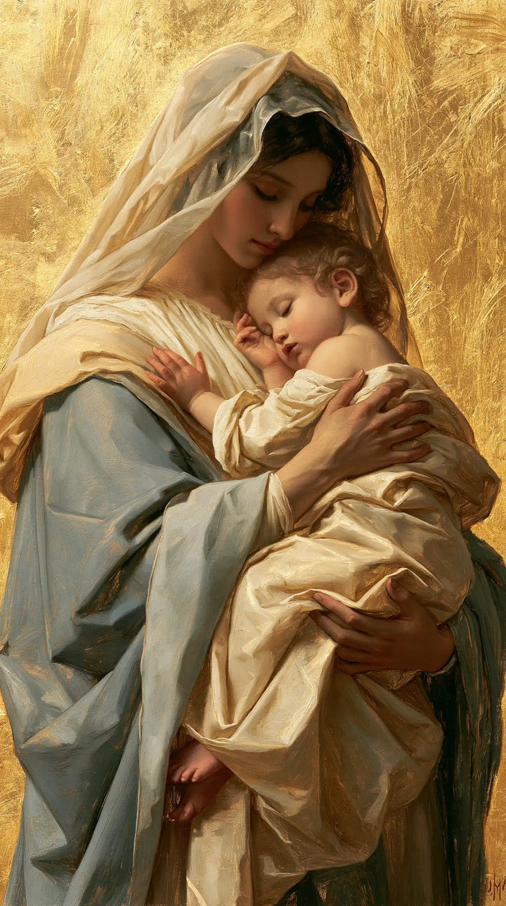 Virgin Mary and Child Jesus - Sacred Gold · Portrait n° 9