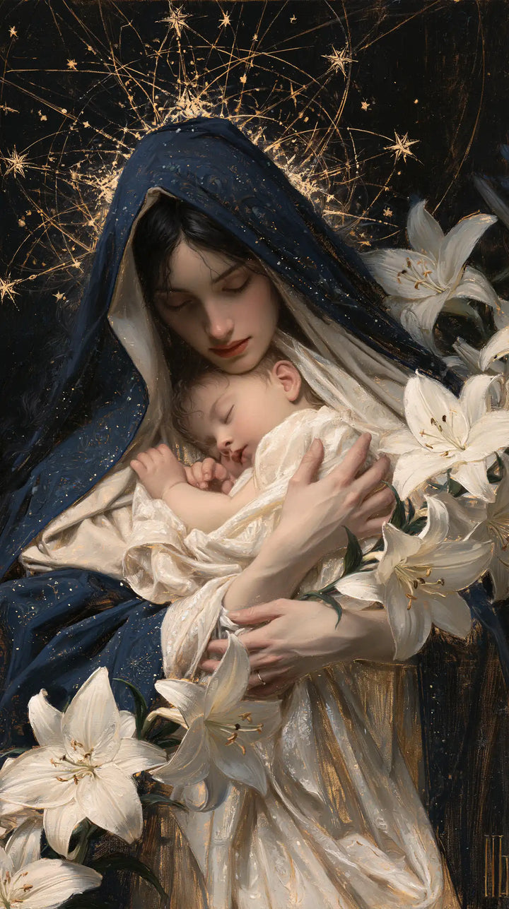 Virgin Mary and Child Jesus - Symbolist · Portrait n° 11