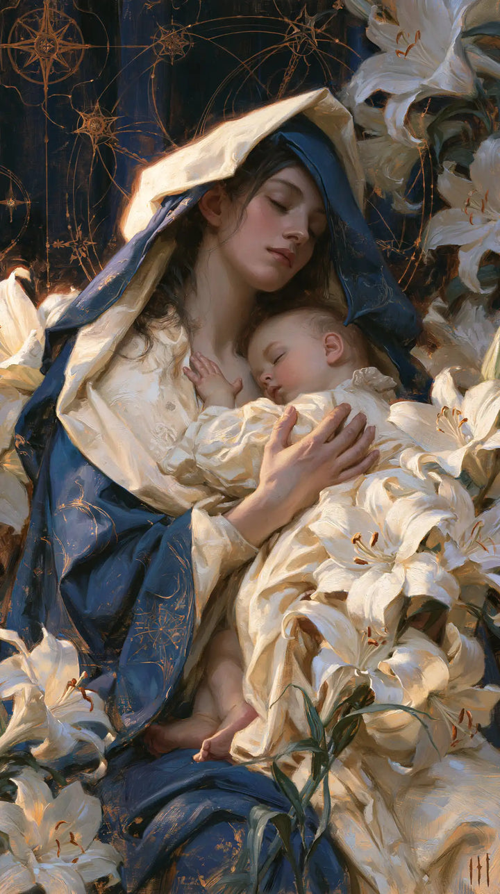 Virgin Mary and Child Jesus - Symbolist · Portrait n° 21